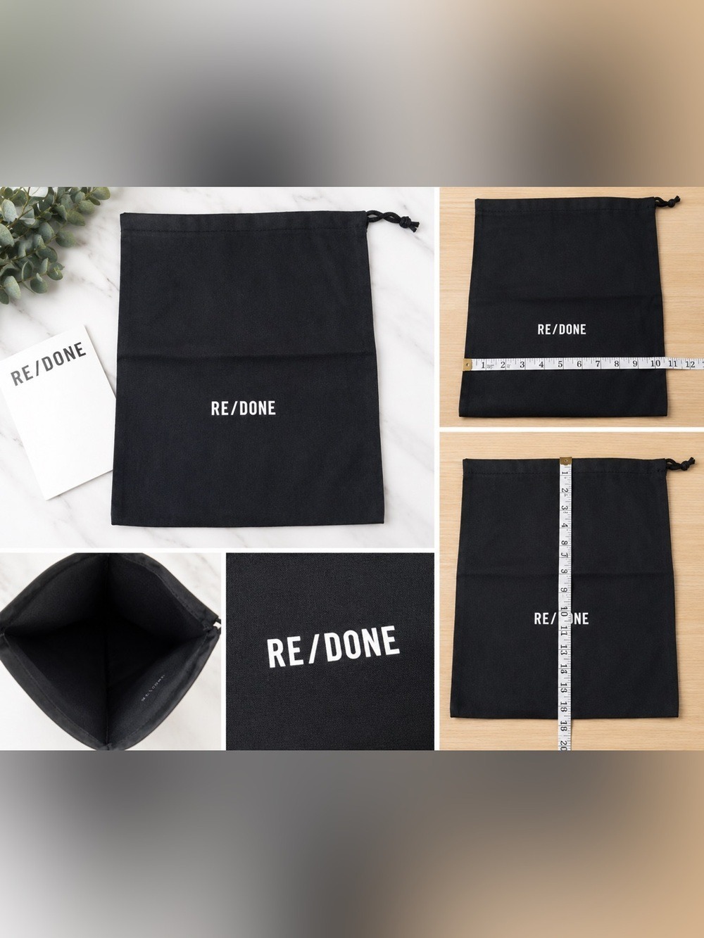 RE/DONE Black Drawstring Dust Bag Storage Pouch
